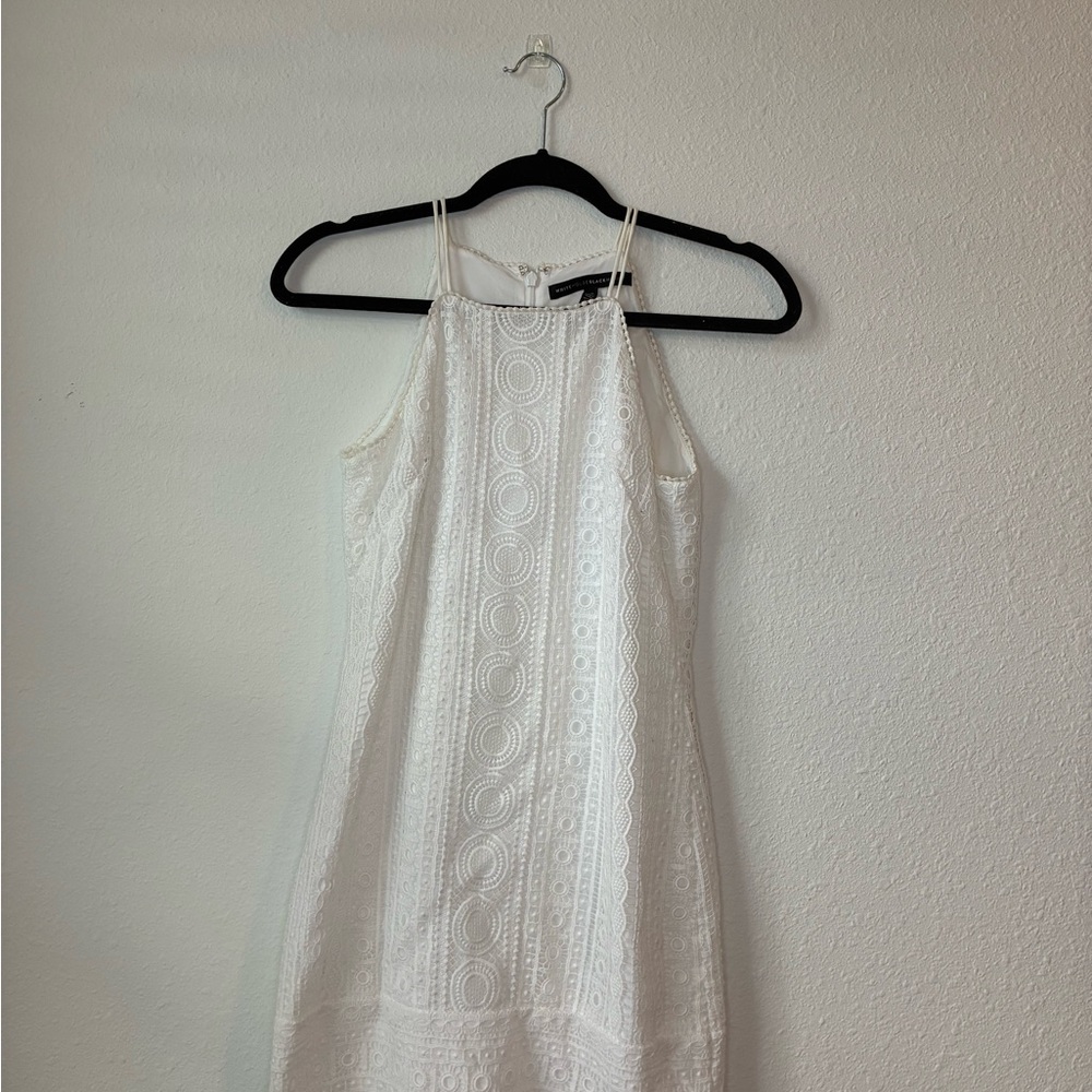 White House Black Market White Lace Halter Mini Dress